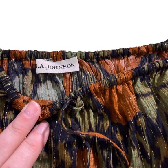 Ulla Johnson Medha Lurex Puff Sleeve Blouse Nocturne Print Size 8 - Picture 4 of 10